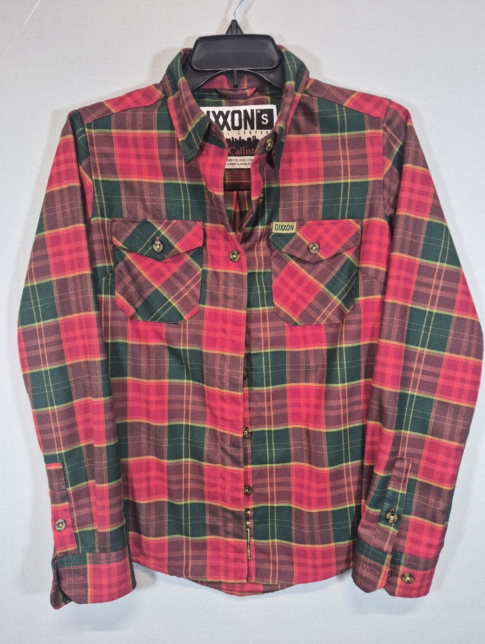 DIXXON Flannel The McCallister 2 Womens Small Red Green Plaid Holiday Shirt